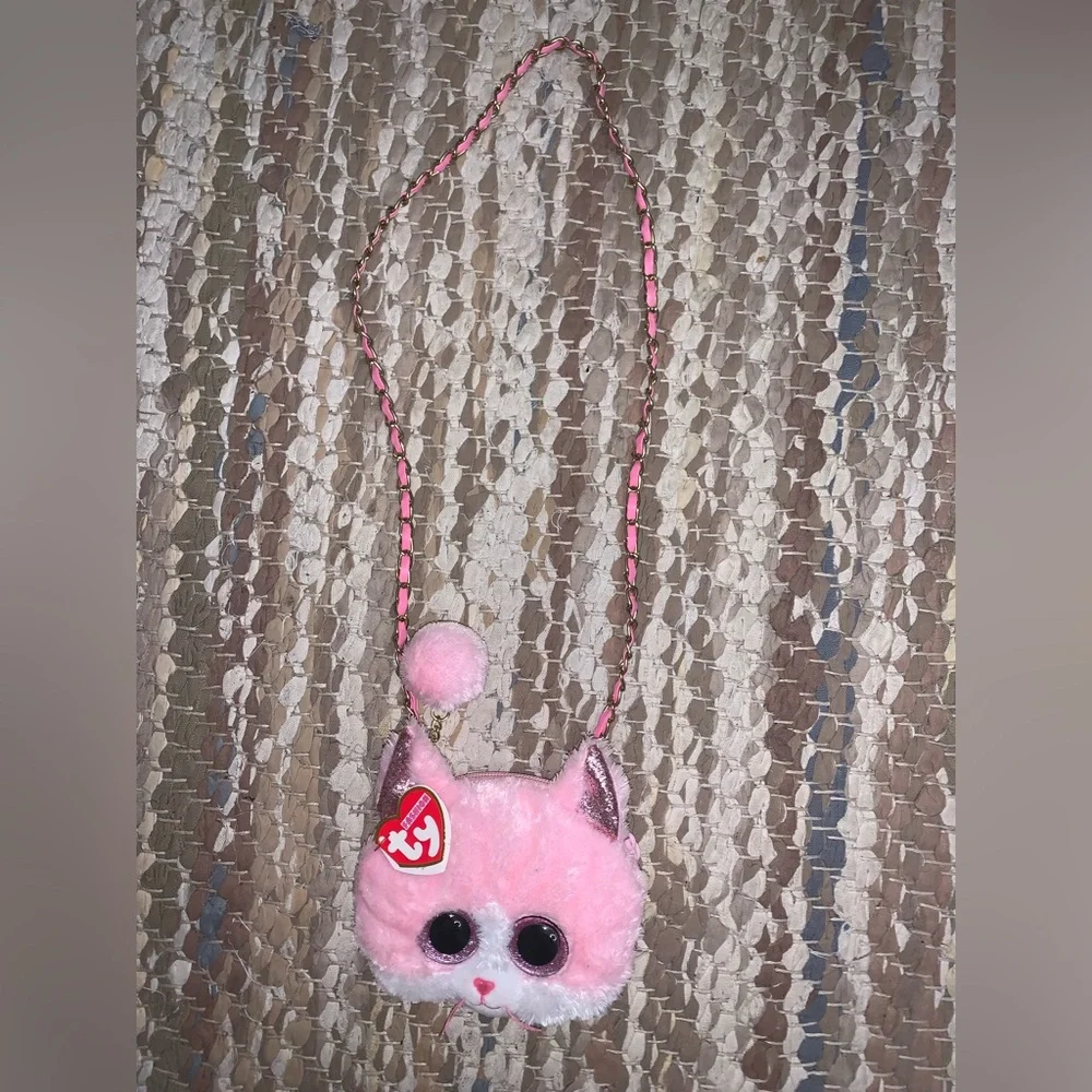 Ty Pink Cat Plush Kids Bag - Picture 1 of 2